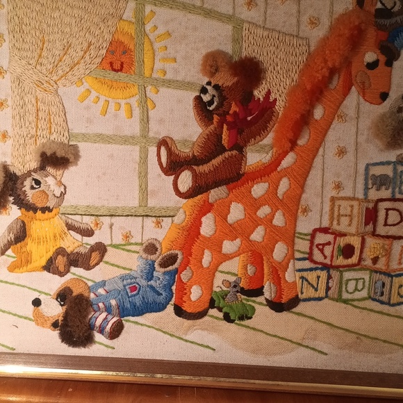 Vintage Animal Cross Stitch For Kids Room - Picture 3 of 9